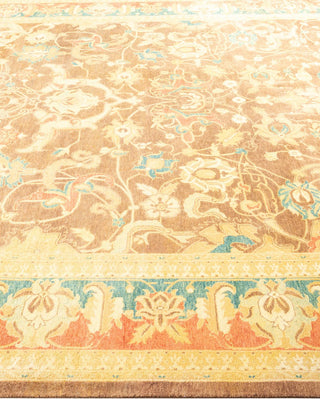 Traditional Mogul Brown Wool Area Rug 8' 0" x 9' 3" - Solo Rugs