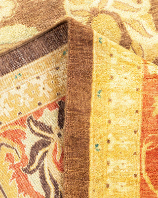 Traditional Mogul Brown Wool Area Rug 8' 0" x 9' 3" - Solo Rugs