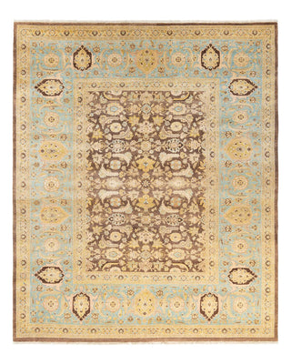 Traditional Mogul Brown Wool Area Rug 8' 3" x 9' 10" - Solo Rugs