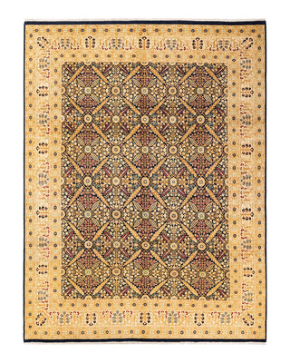 Traditional Mogul Blue Wool Area Rug 7' 10" x 10' 3" - Solo Rugs