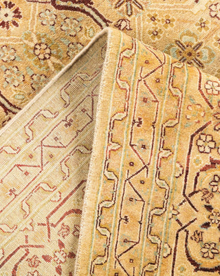Traditional Mogul Yellow Wool Area Rug 6' 0" x 9' 1" - Solo Rugs