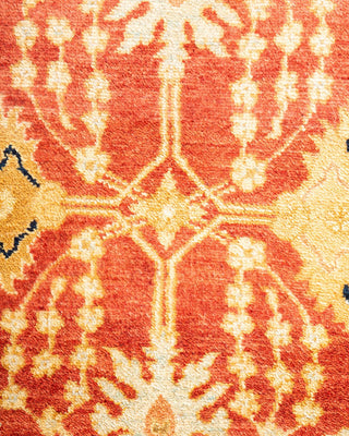 Traditional Mogul Orange Wool Runner 3' 0" x 14' 7" - Solo Rugs