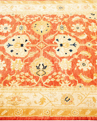 Traditional Mogul Orange Wool Runner 3' 0" x 14' 7" - Solo Rugs