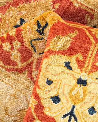 Traditional Mogul Orange Wool Runner 3' 0" x 14' 7" - Solo Rugs