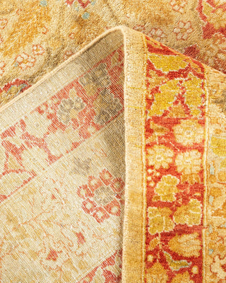 Traditional Mogul Yellow Wool Area Rug 6' 1" x 8' 8" - Solo Rugs