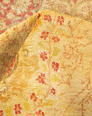 Traditional Mogul Yellow Wool Area Rug 6' 1" x 8' 8" - Solo Rugs