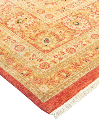 Traditional Mogul Orange Wool Area Rug 6' 3" x 9' 6" - Solo Rugs