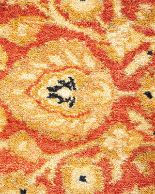 Traditional Mogul Orange Wool Area Rug 6' 3" x 9' 6" - Solo Rugs