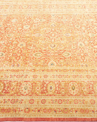 Traditional Mogul Orange Wool Area Rug 6' 3" x 9' 6" - Solo Rugs