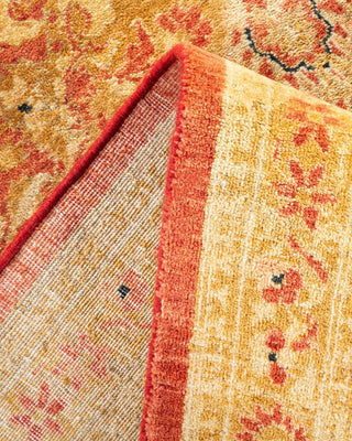 Traditional Mogul Orange Wool Area Rug 6' 3" x 9' 6" - Solo Rugs