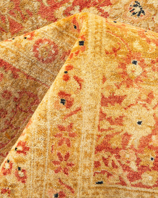 Traditional Mogul Orange Wool Area Rug 6' 3" x 9' 6" - Solo Rugs
