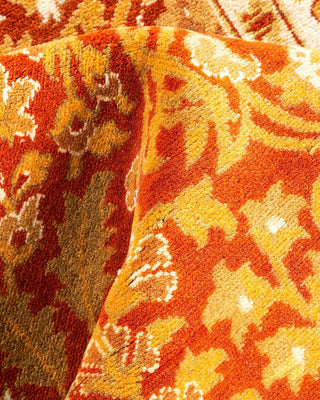 Traditional Mogul Orange Wool Area Rug 3' 3" x 5' 3" - Solo Rugs