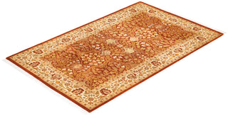 Traditional Mogul Orange Wool Area Rug 3' 3" x 5' 3" - Solo Rugs