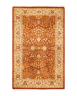 Traditional Mogul Orange Wool Area Rug 3' 3" x 5' 3" - Solo Rugs