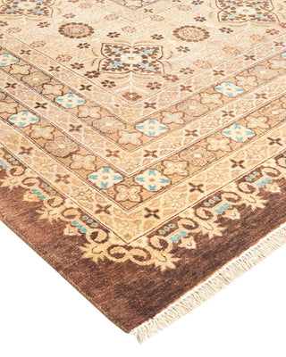 Traditional Mogul Brown Wool Area Rug 12' 4" x 17' 10" - Solo Rugs