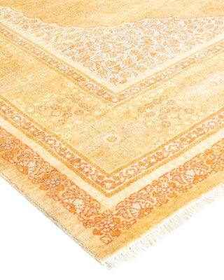 Traditional Mogul Yellow Wool Area Rug 4' 8" x 6' 7" - Solo Rugs