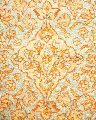 Traditional Mogul Yellow Wool Area Rug 4' 8" x 6' 7" - Solo Rugs