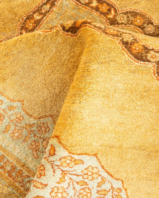 Traditional Mogul Yellow Wool Area Rug 4' 8" x 6' 7" - Solo Rugs