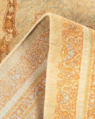 Traditional Mogul Yellow Wool Area Rug 4' 9" x 6' 7" - Solo Rugs