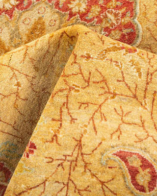 Traditional Mogul Yellow Wool Area Rug 4' 2" x 6' 2" - Solo Rugs