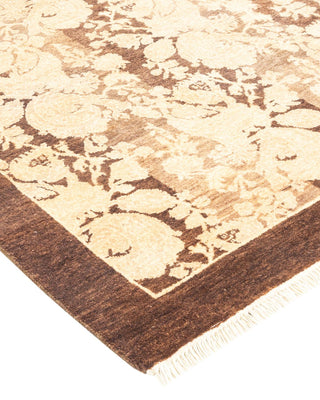 Traditional Mogul Brown Wool Area Rug 4' 3" x 5' 10" - Solo Rugs