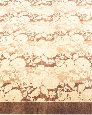 Traditional Mogul Brown Wool Area Rug 4' 3" x 5' 10" - Solo Rugs