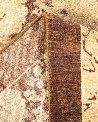 Traditional Mogul Brown Wool Area Rug 4' 3" x 5' 10" - Solo Rugs
