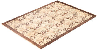 Traditional Mogul Brown Wool Area Rug 4' 3" x 5' 10" - Solo Rugs