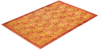 Traditional Mogul Pink Wool Area Rug 4' 3" x 6' 1" - Solo Rugs
