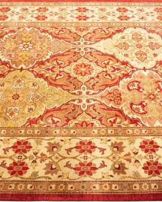 Traditional Mogul Orange Wool Area Rug 4' 2" x 5' 10" - Solo Rugs