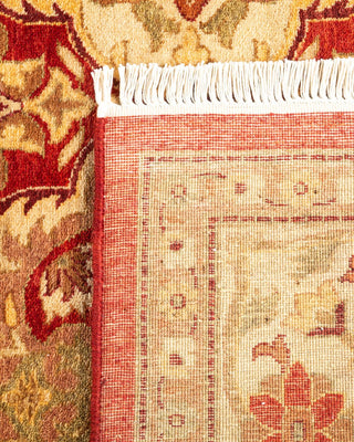 Traditional Mogul Orange Wool Area Rug 4' 2" x 5' 10" - Solo Rugs
