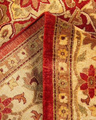 Traditional Mogul Orange Wool Area Rug 4' 2" x 5' 10" - Solo Rugs