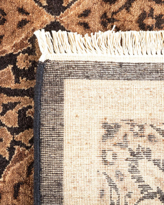 Traditional Mogul Black Wool Square Area Rug 3' 10" x 4' 2" - Solo Rugs