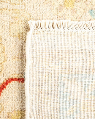Contemporary Eclectic Ivory Wool Area Rug 4' 2" x 6' 3" - Solo Rugs
