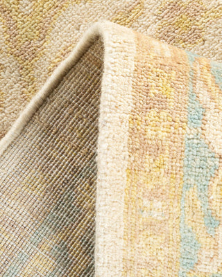 Contemporary Eclectic Ivory Wool Area Rug 4' 2" x 6' 3" - Solo Rugs