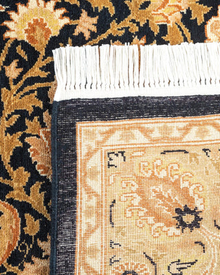 Traditional Mogul Black Wool Area Rug 3' 2" x 5' 3" - Solo Rugs
