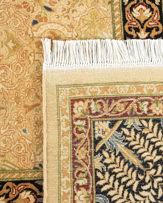 Traditional Mogul Yellow Wool Area Rug 8' 1" x 8' 4" - Solo Rugs