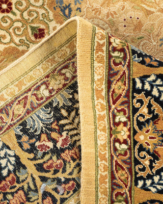 Traditional Mogul Yellow Wool Area Rug 8' 1" x 8' 4" - Solo Rugs