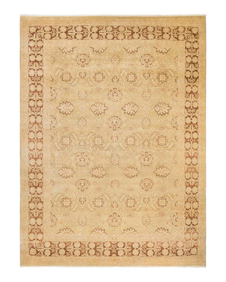 Contemporary Eclectic Green Wool Area Rug 9' 1" x 11' 10" - Solo Rugs