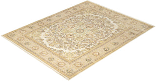 Contemporary Eclectic Ivory Wool Area Rug 8' 2" x 10' 4" - Solo Rugs