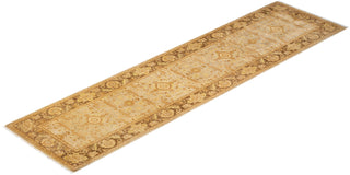 Contemporary Eclectic Ivory Wool Runner 3' 0" x 11' 10" - Solo Rugs