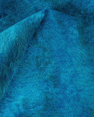 Contemporary Fine Vibrance Blue Wool Square Area Rug 8' 0" x 8' 4" - Solo Rugs