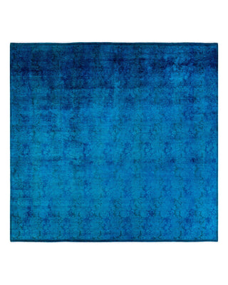 Contemporary Fine Vibrance Blue Wool Square Area Rug 8' 0" x 8' 4" - Solo Rugs