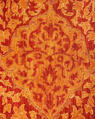 Traditional Mogul Orange Wool Round Area Rug 10' 1" x 10' 1" - Solo Rugs