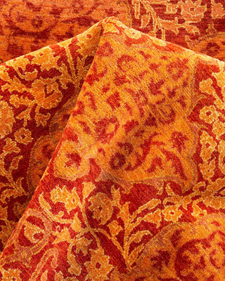 Traditional Mogul Orange Wool Round Area Rug 10' 1" x 10' 1" - Solo Rugs