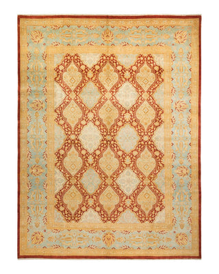 Contemporary Eclectic Red Wool Area Rug 10' 1" x 13' 3" - Solo Rugs
