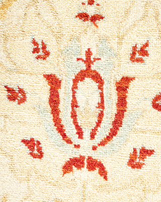 Contemporary Eclectic Ivory Wool Area Rug 9' 1" x 12' 5" - Solo Rugs