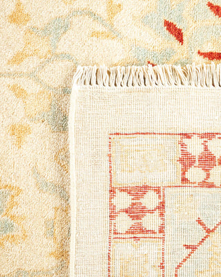 Contemporary Eclectic Ivory Wool Area Rug 9' 1" x 12' 5" - Solo Rugs