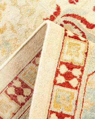 Contemporary Eclectic Ivory Wool Area Rug 9' 1" x 12' 5" - Solo Rugs