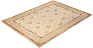 Contemporary Eclectic Ivory Wool Area Rug 9' 1" x 12' 5" - Solo Rugs